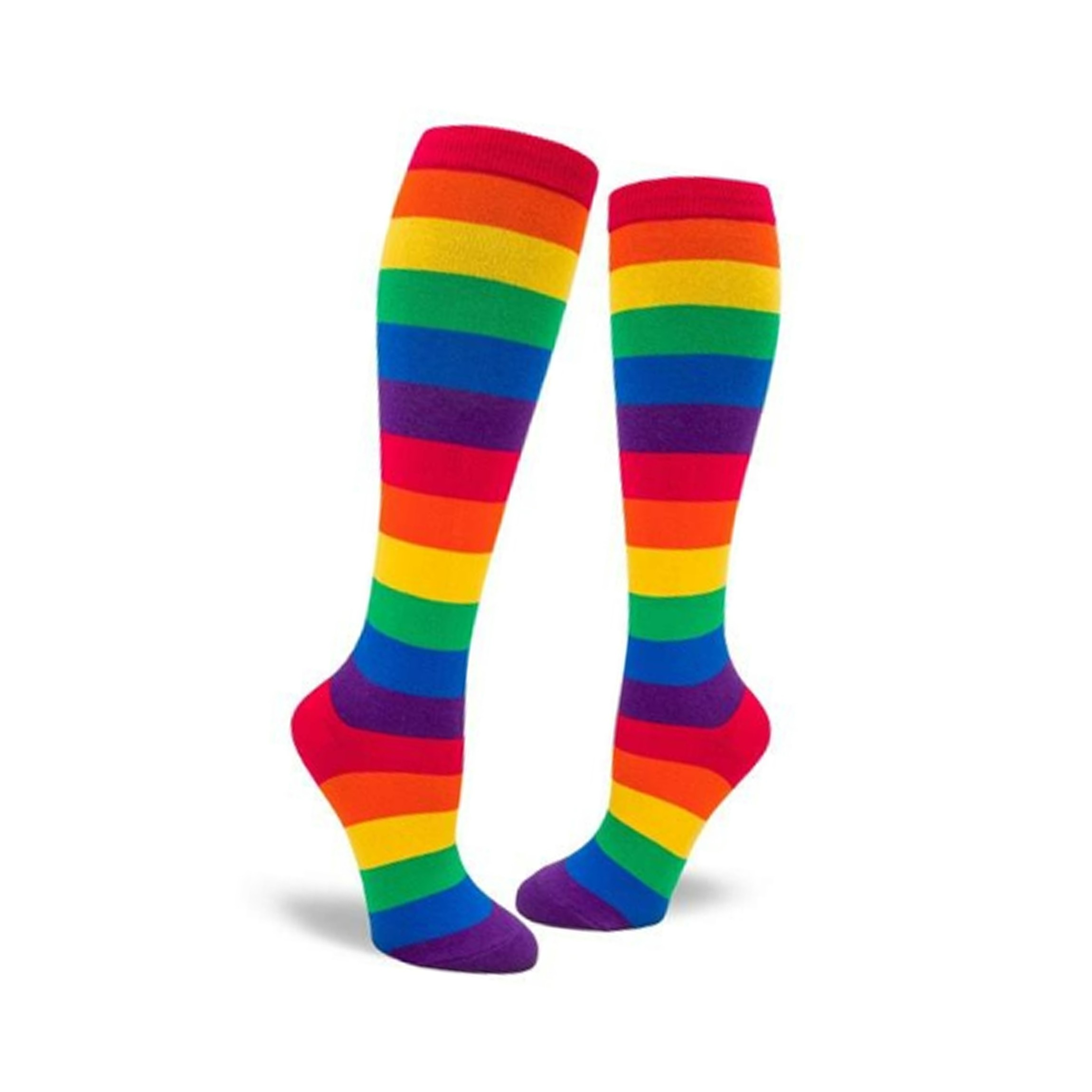 Rainbow Striped Knee High Socks