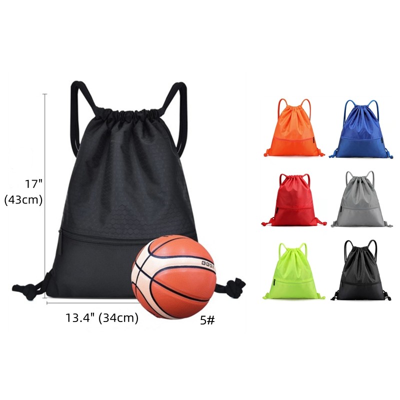 Drawstring Backpack With Zip Pocket