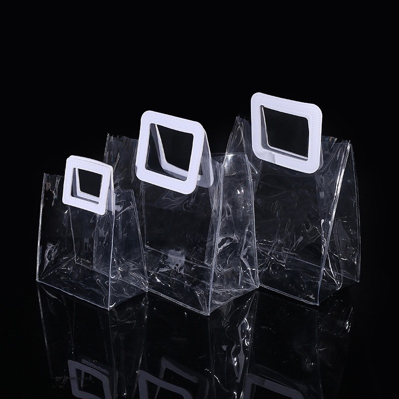 Transparent Gift Bag With Leather Handle