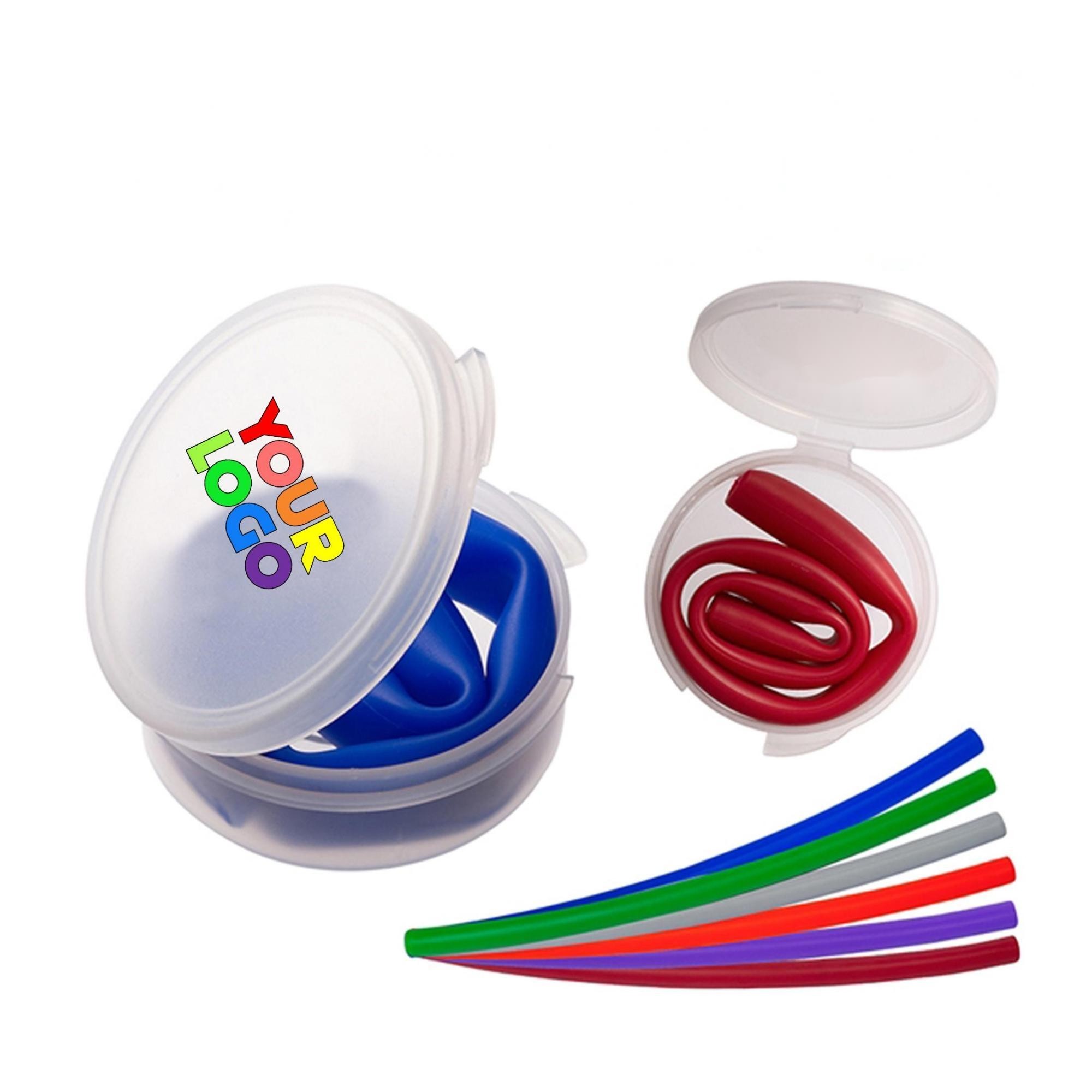Reusable Silicone Drinking Straw in Case