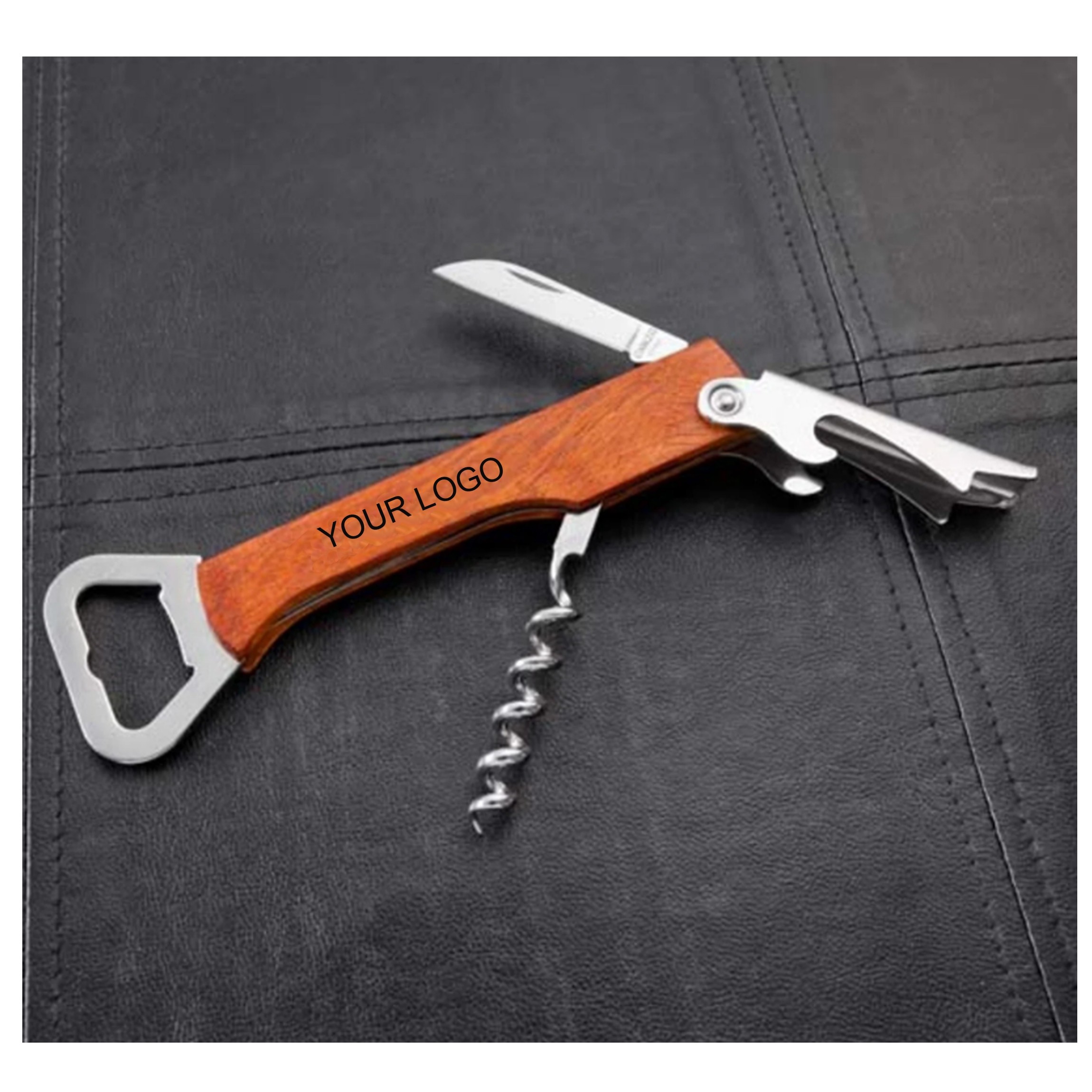 Wooden Bottle Opener & Corkscrew