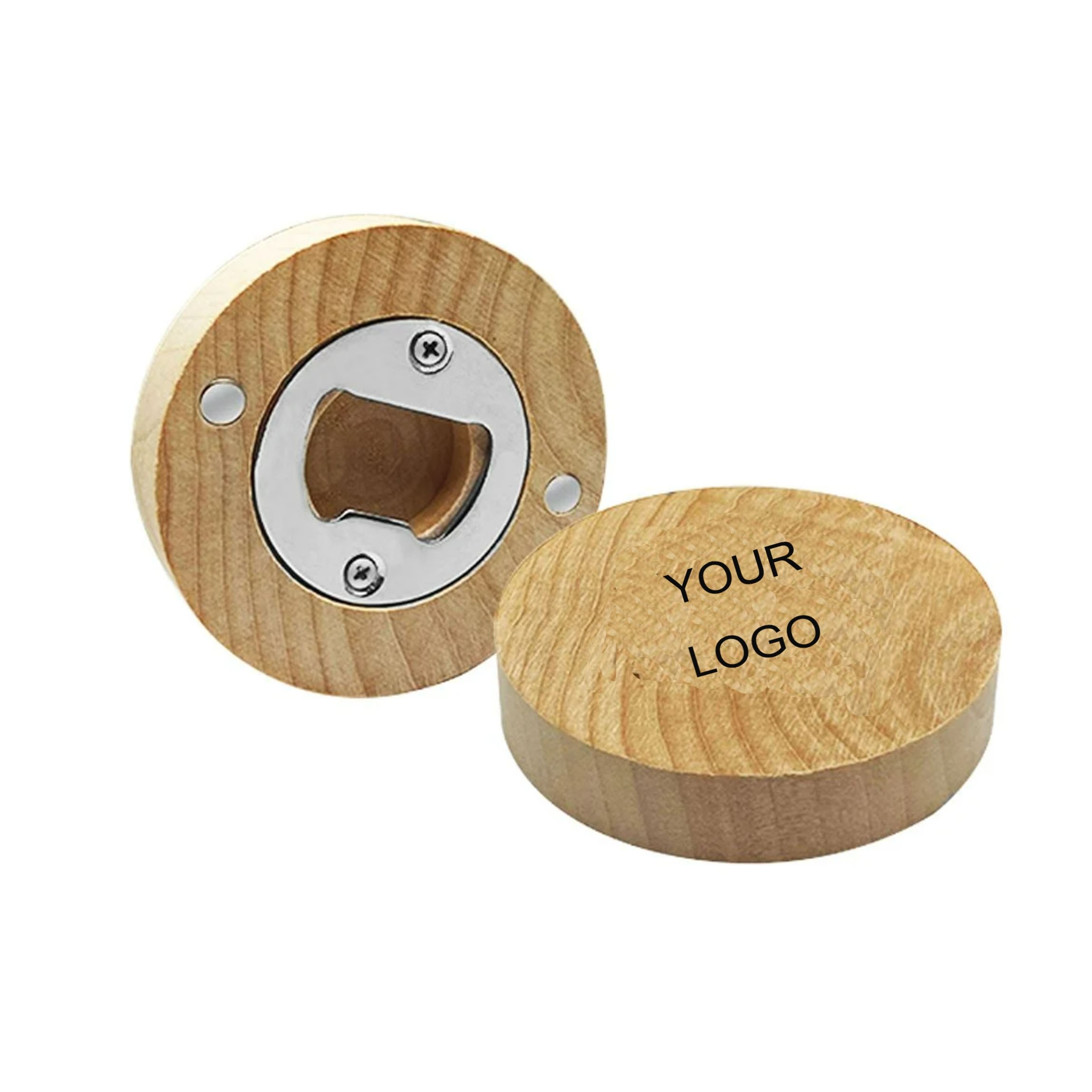 Magnetic Wooden Bottle Opener Coaster