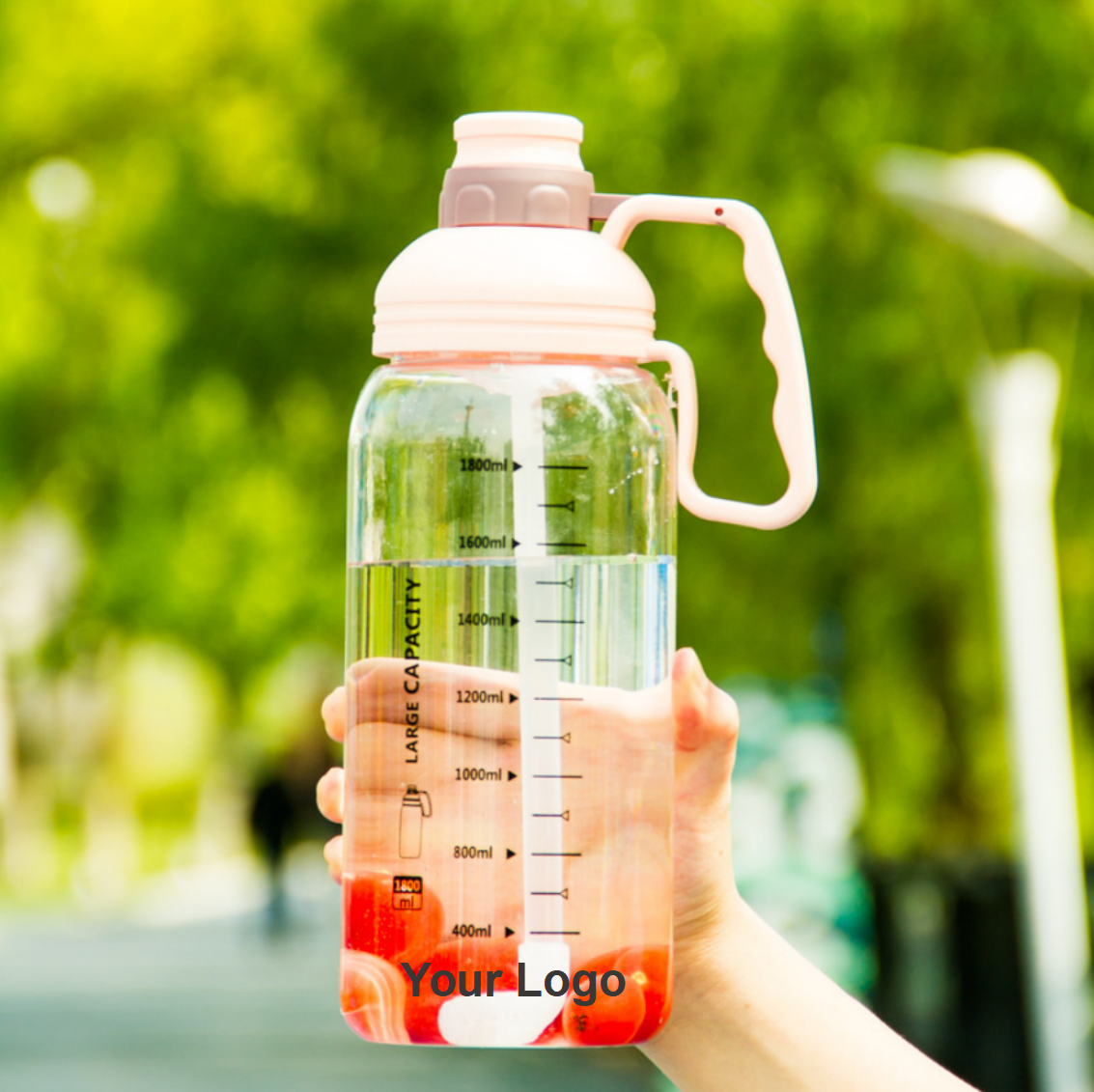 60oz Water Bottle with Lid and Straw