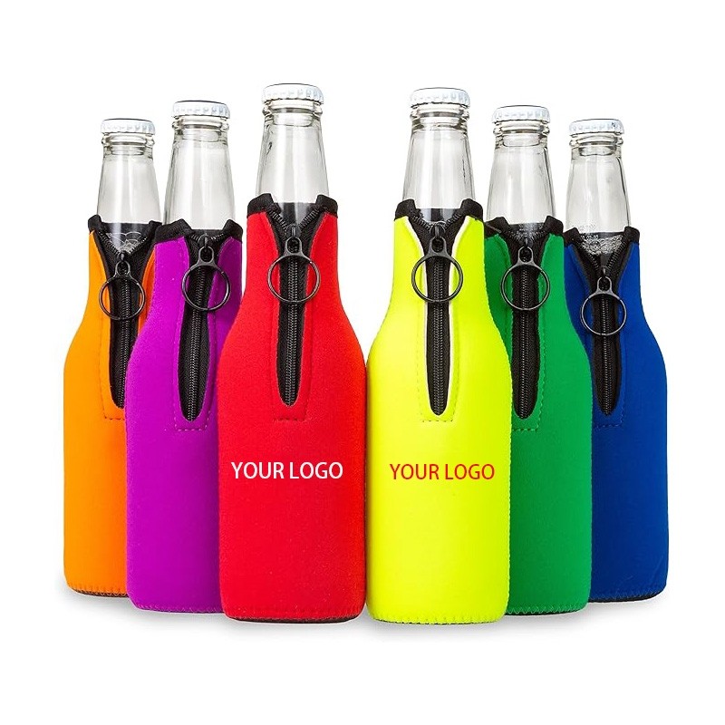 12 Oz Bottle Cooler With Zipper