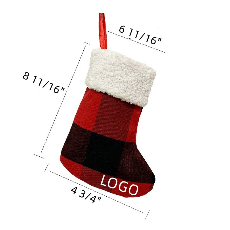 Red and Black Checked Christmas Stockings