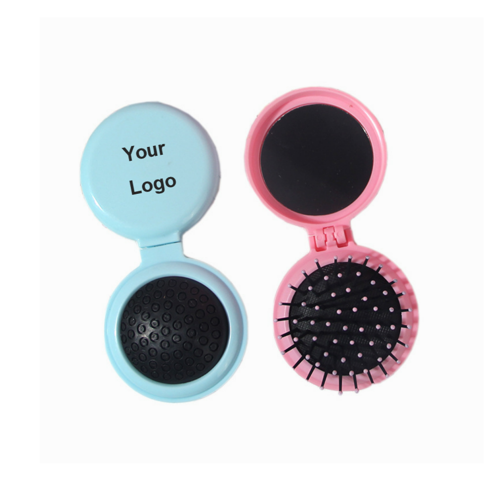 Hair Brush Mirror Compact