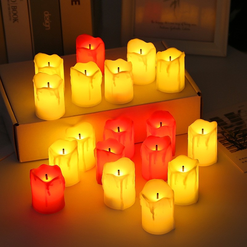 LED Electronic Black Core Simulation Tears Candle