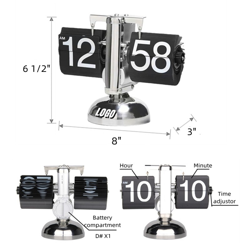 Page-turning Quartz Clock