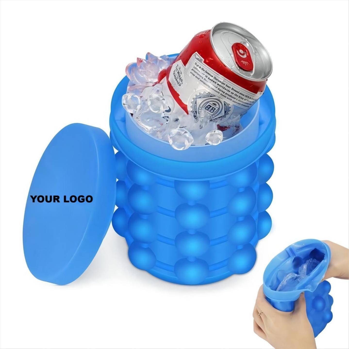 Silicone Ice Cube Maker Bucket Mold Trays Frozen Beverages
