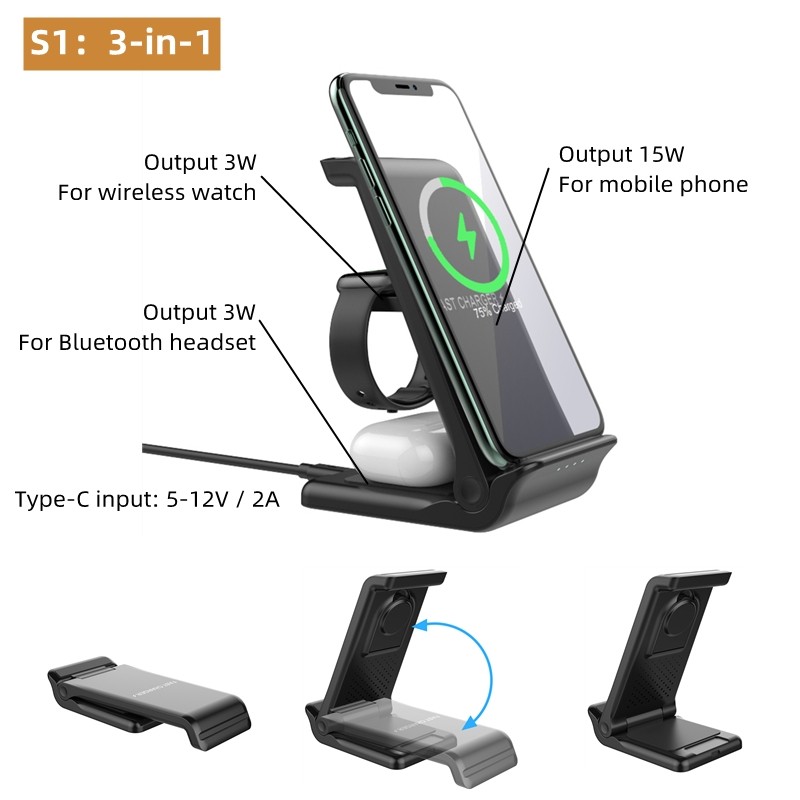 Mobile Phone /Accessory Foldable Wireless Charging Dock