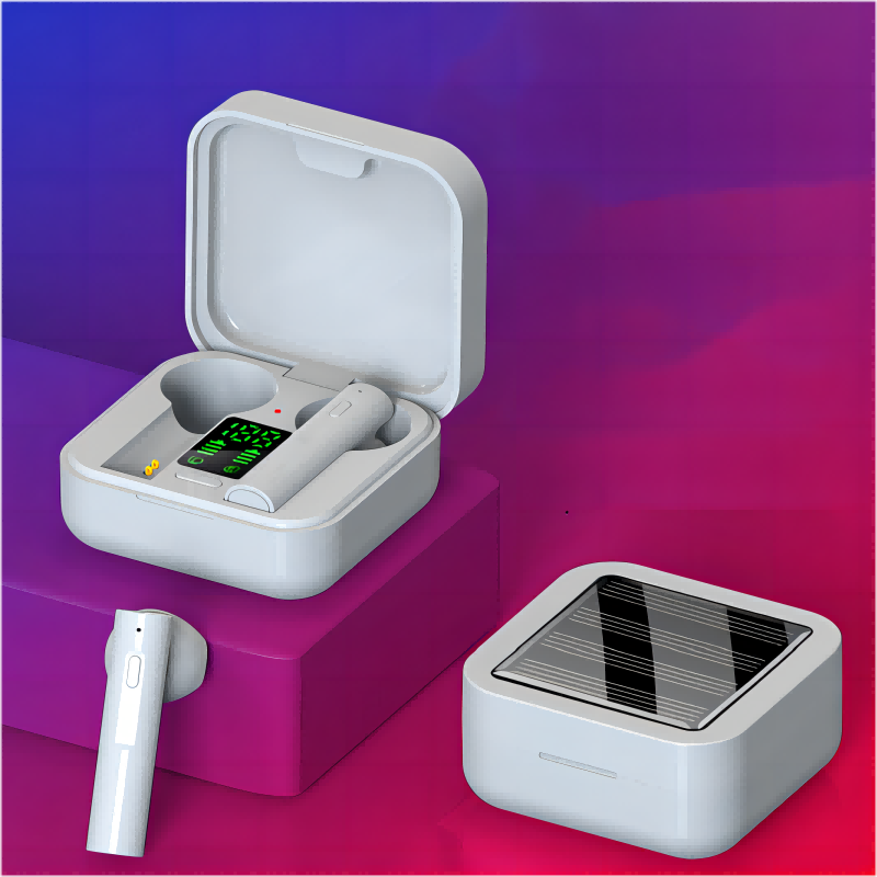 Wireless Stereo Earbuds With Solar Energy