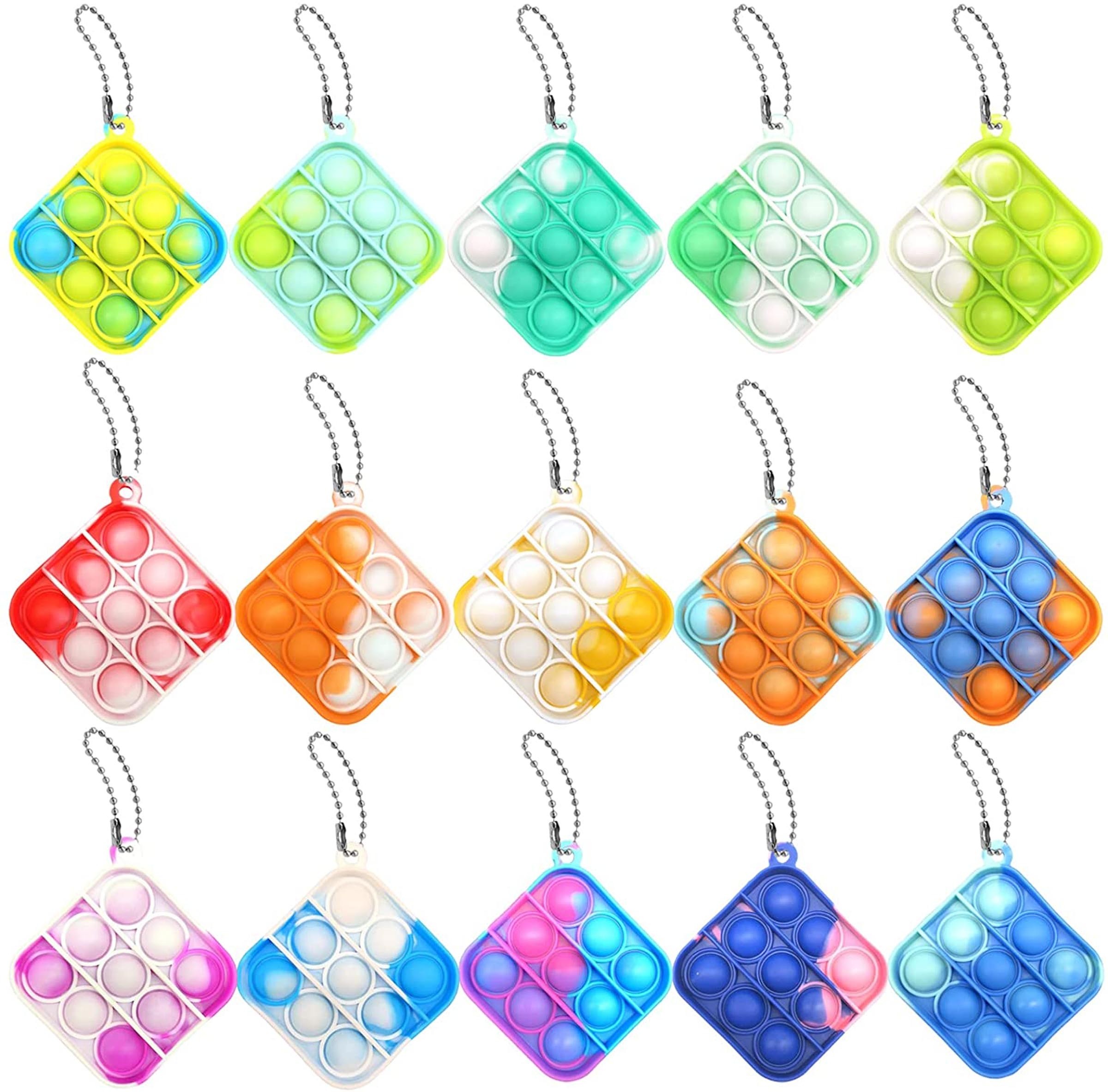 Silicone push pop bubbles keychain
