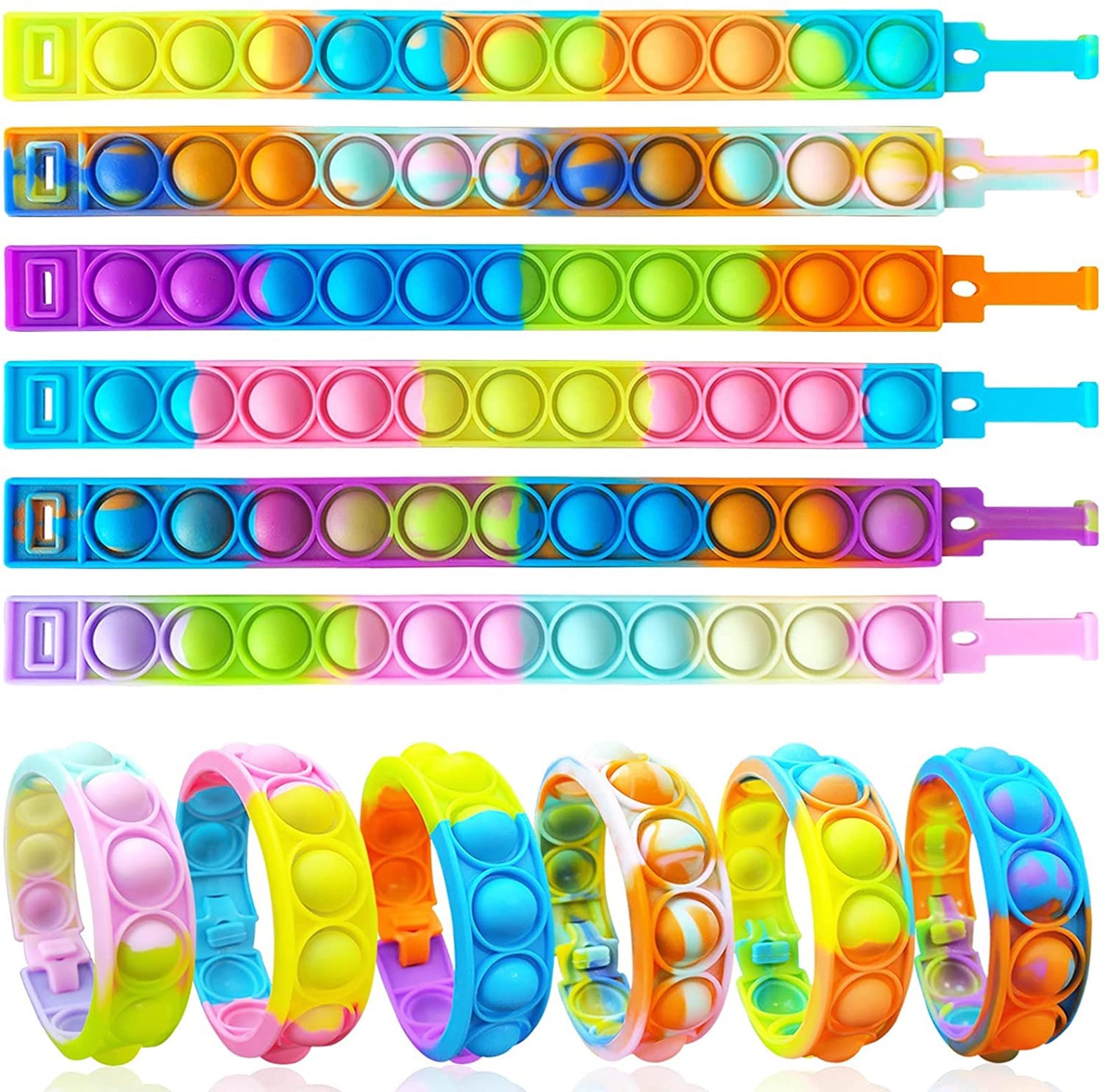Silicone push pop bubbles bracelet