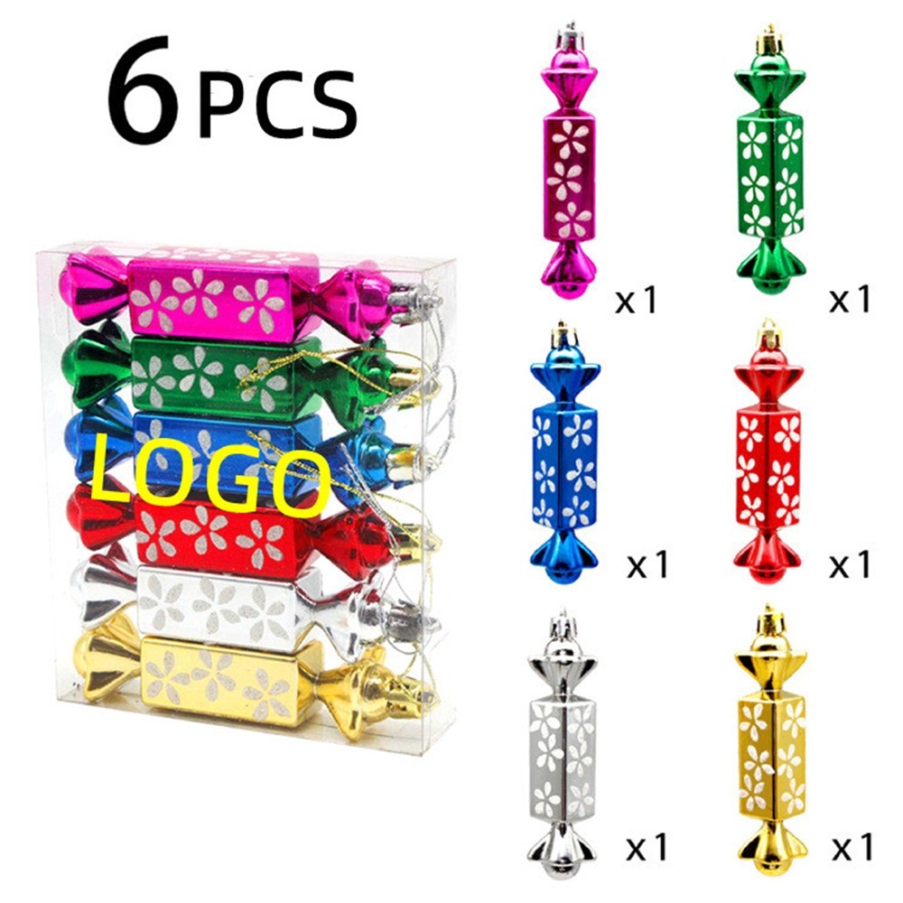 Christmas Candy Shaped Pendant 6PCS