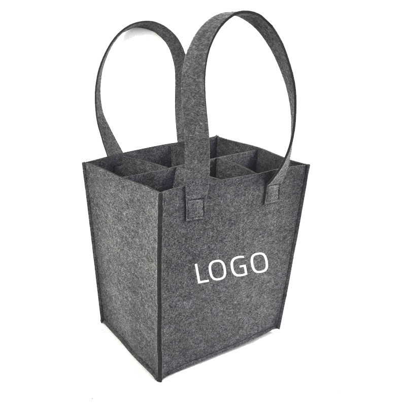 Six Battle Felt  Wine Tote