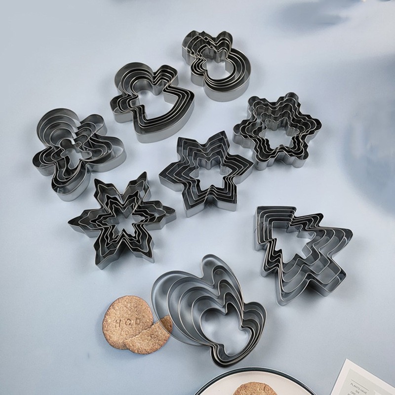 Christmas Stainless Steel Cake Mold 5 Sets
