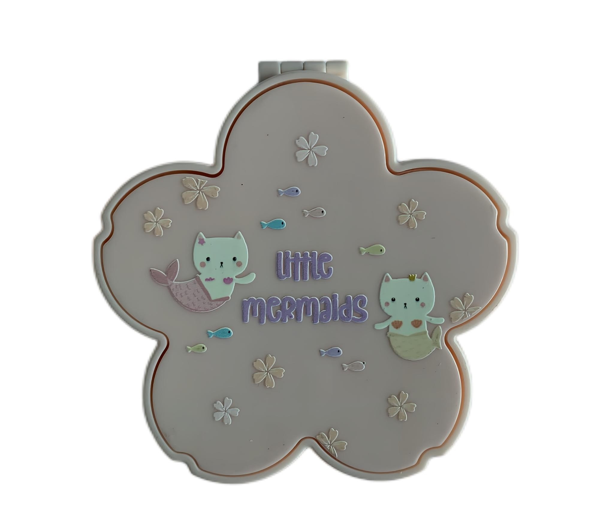 Emboss Print Sakura Flower-Shaped Mirror Compact