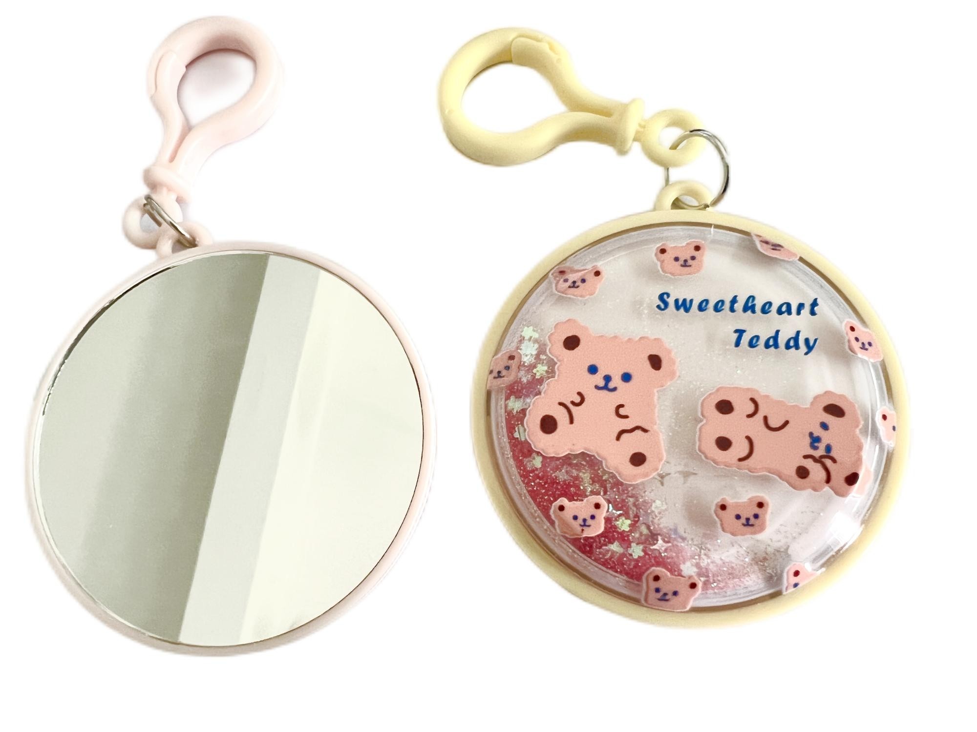 Round Glitter Mirror Keychain