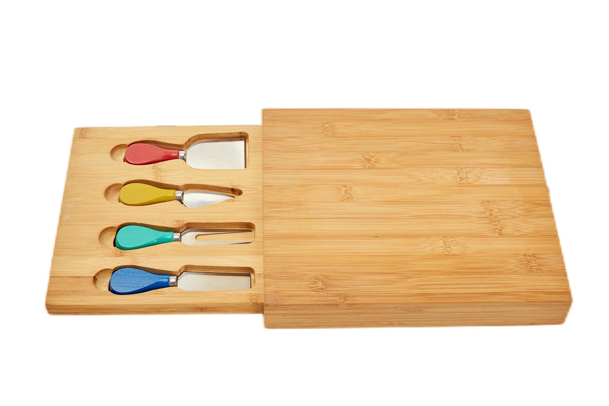 Bamboo Cheese Board Serving Set