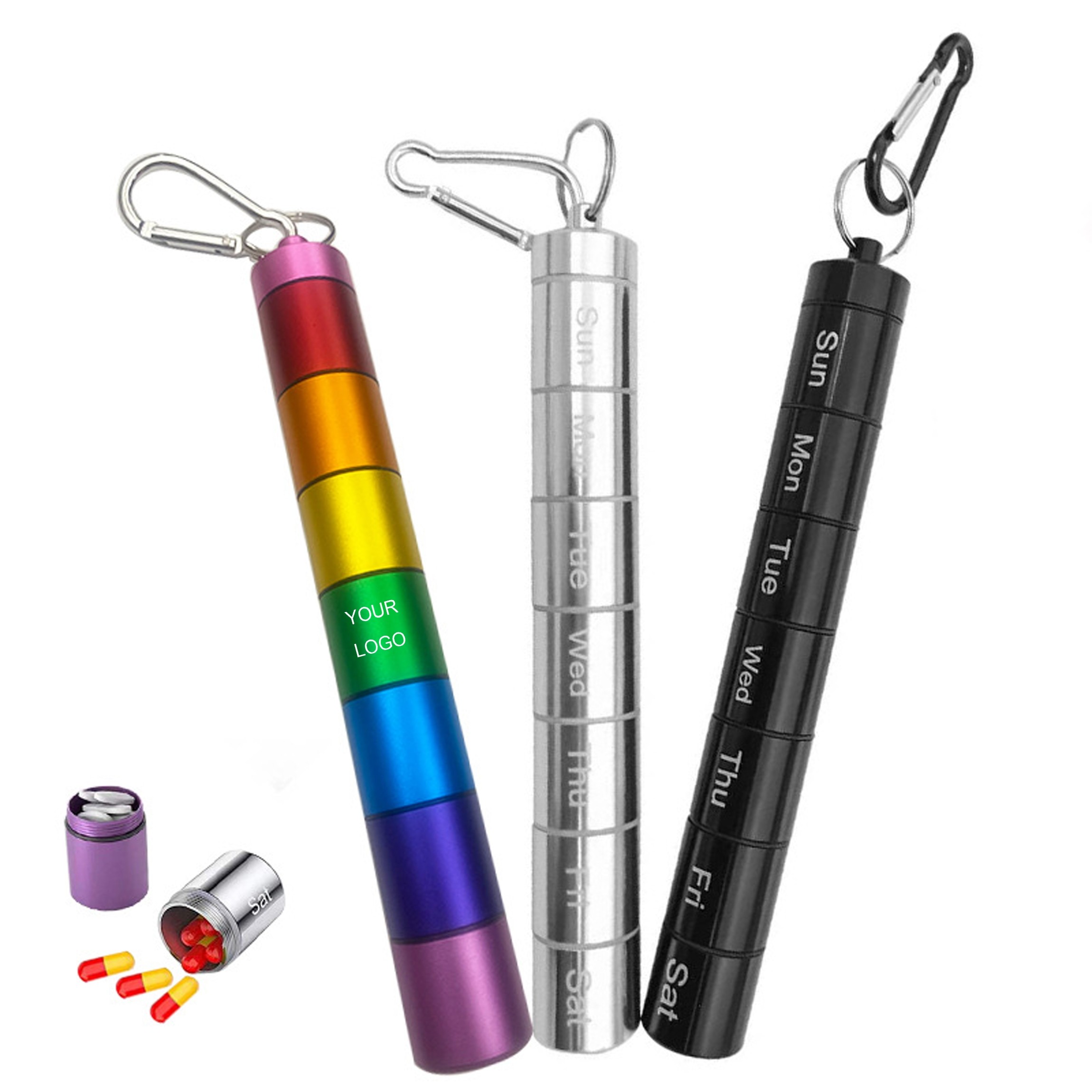 7 Day Pill Container Keychain