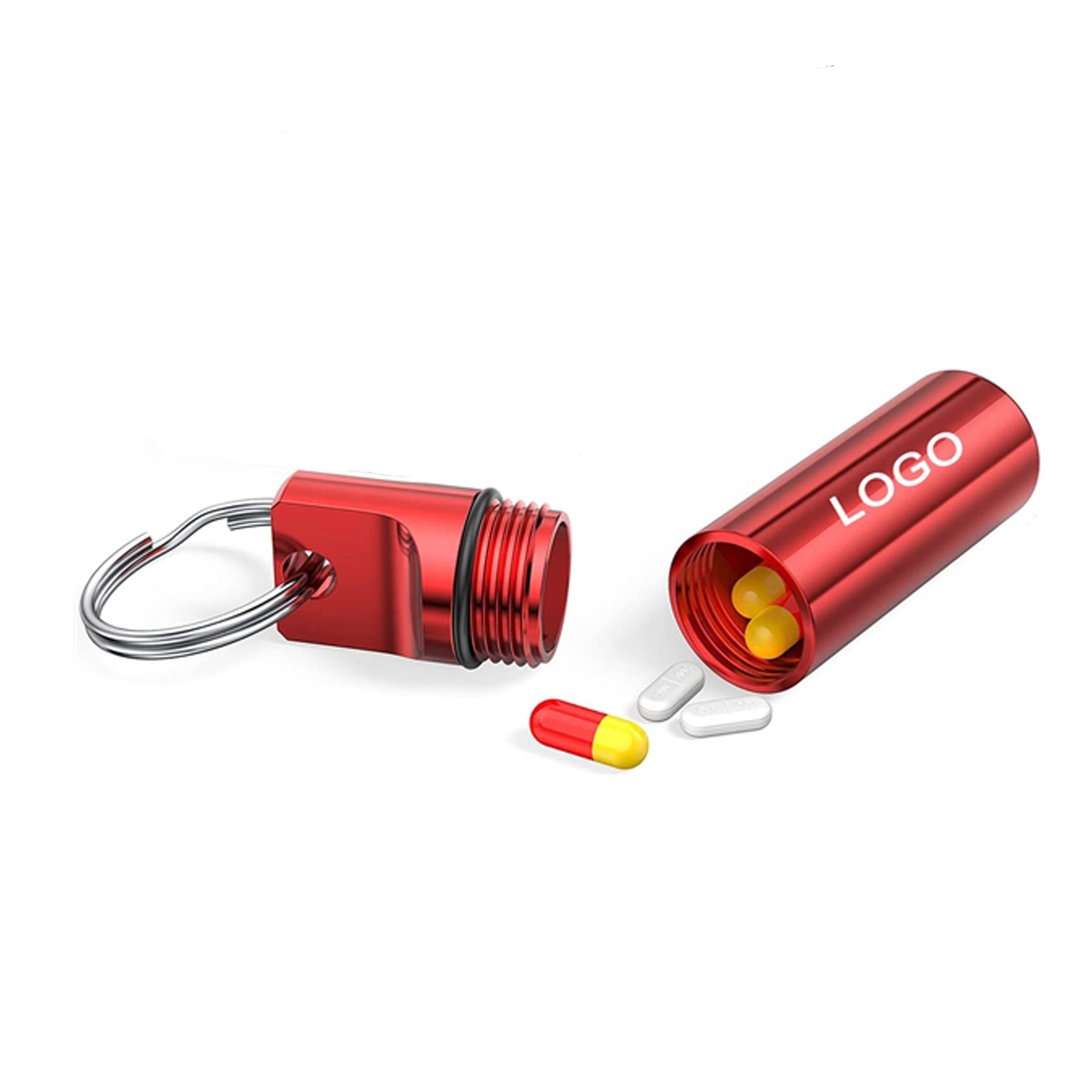 Pill Storing Capsule Keychain