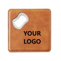 Faux Leather Coaster Bottle Opener Combo