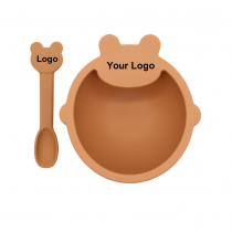 Cute Silicone Suction Bowl and Spoon Set
