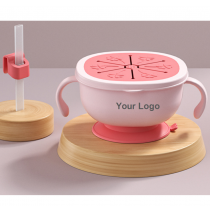 Suction Bowl with Anti Spill Snack Lid