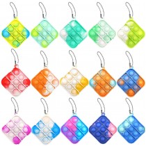 Silicone push pop bubbles keychain