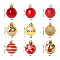Box of 50pcs Electroplated Plastic Christmas Ornament 1 9/16"