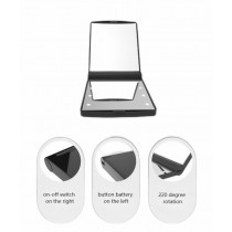Rectangular Clamshell Hollywood Vanity Pocket Mirror