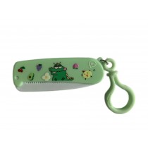 Emboss Print Folding Comb With Carabiner