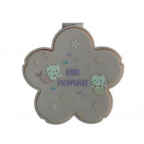 Emboss Print Sakura Flower-Shaped Mirror Compact