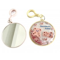 Round Glitter Mirror Keychain