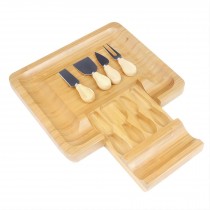 4-Piece Cutlery Bamboo Cheese Tray