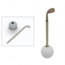 Golf Club Ballpoint Pen With Golf Ball Pen Holder